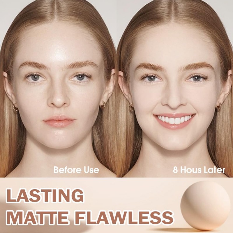 Kaely Pressed Face Powder Compact, Oil Control Flawless Makeup Setting