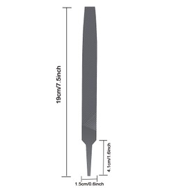 6-inch Flat Medium Cut File Double Cut Teeth High Carbon Steel Hand File Single Cut Hardened Without Handle Ideal for Wood, Metal, Plastic