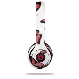 WraptorSkinz Skin Compatible with Beats Solo 4, Solo 3 and Solo 2 Wireless Headphones - Butterflies Pink - Decal Vinyl Wrap (Headphones NOT Included)