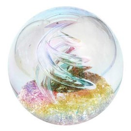 Pfronten Dream Ball 261 (6.5-7 cm) Gold Base with Bubble Oil Effect Glass Ball Paperweight Paperweight