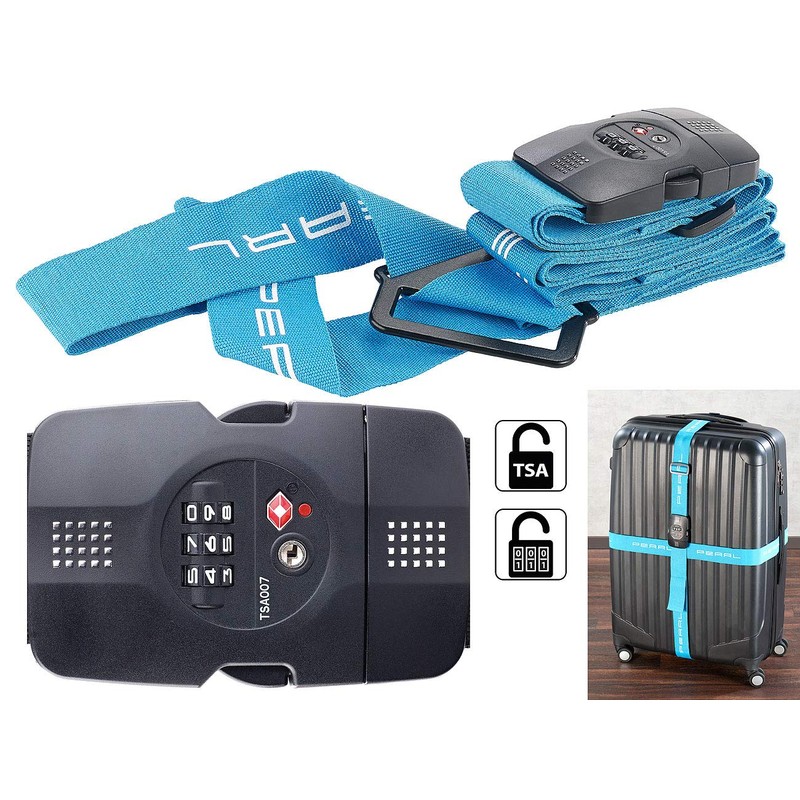 PEARL CROSS STRAPS: TSA Certified Suitcase Strap with Combination Lock