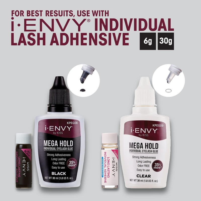 iEnvy Kiss Trio Lashes Adhesive, Medium, Ultra Black