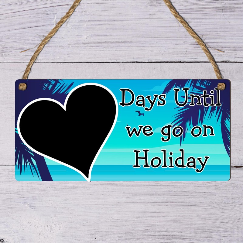 Days Until We Go on Holiday" Countdown Plaque | Beach-Themed