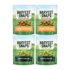 Variety Pack Snaps Veggie Chips, 2 Mango Chile Lime and 2 Lightly Salted, Healthy Plant-Based Snacks, Gluten-Free, Crunchy Snack Assortment, 4-Pack (High Protein & Fiber)