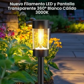 Eyrosa - Paquete de 12 luces solares impermeables para exteriores, iluminación solar de paisaje para camino, jardín, camino, calzada, césped, patio, d