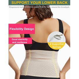 SUJAYU Waist Trainer for Women Lower Belly Fat, Adjustable Lower Belly Tummy Control Shapewear Corset Shapewear for Women, Breathable Belly Band Postpartum Belly Wrap (Black, XX-Large)