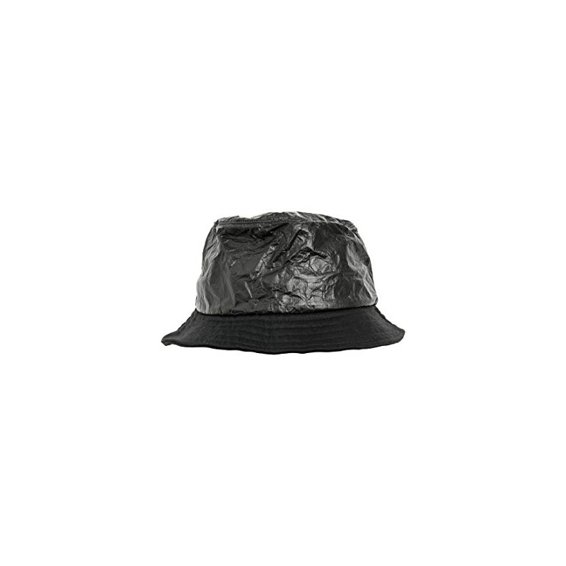 Flex fit Men Hats Crinkled Paper Black Standard Size