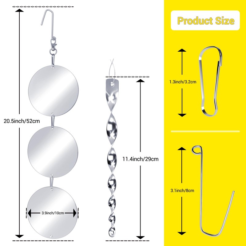 Bird Scare Devices, 3.9 Inch Large 18PCS Reflective Discs Set