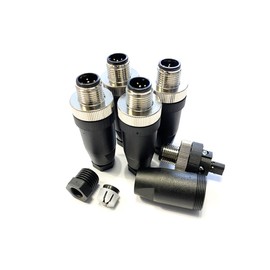 BOUUNCIY 5Pcs M12 5 Pin Male Connector, A Code Unshiled Industrial Circular Connector Field Assembly Wireable Adapter IP67 Waterproof Straight Sensor for Electric Bicycles PG7 Cable 125V 4A