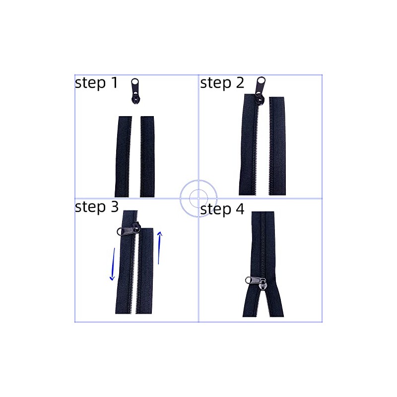 Sawoake #5 Nylon Coil Zippers by The Yard Bulk 10