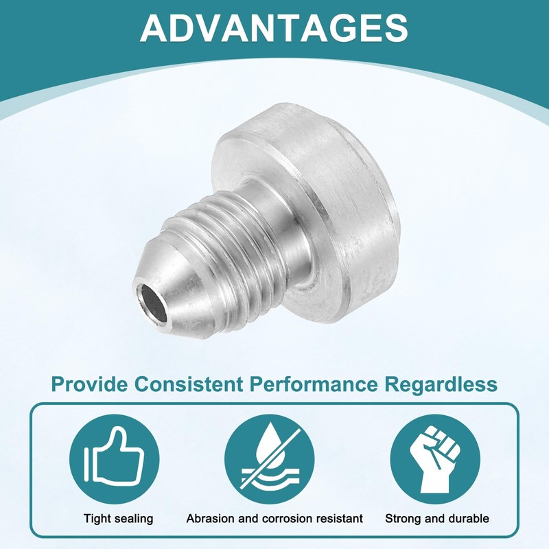 sourcing map 2Pcs Male 4AN Weld on Bung Fitting, Aluminum
