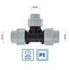 HYDROBIL MDPE Fitting for Water Pipes, T-Piece 25 mm x