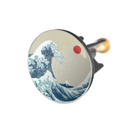 Arteneur Sink Plug 40 mm Japan Wave, Stainless Steel Eccentric Plug with Extra Heavy Brass Screw for Stable Hold, Universal Drain Plug for Sink