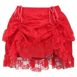 Daisy Corsets Women's Girls Plus Size Red Lace Ruched Bustle Skirt