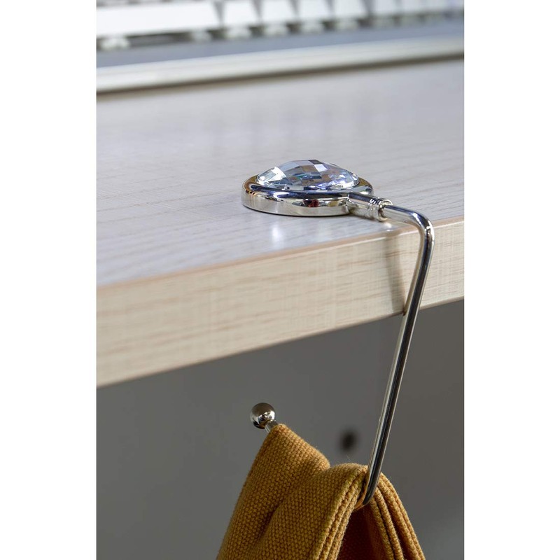 TANOSII Purse Hook Mental Clutch Holder Handbag Rhinestone Hanger for