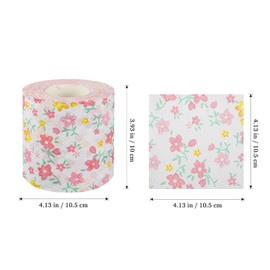 Floral Toilet Paper Novelty Bathroom Tissue Flower Pattern Toilet Tissues, Decorative Hand Towel Napkins for Home Office Travel, 2 Rolls