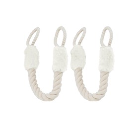 Door Stopper Jack, Pack of 2 Cotton Door Stopper Jack, Door Cord, Door Cord Clamp Protection, Door Cords, for Doors Pets and Children, Finger Protection (White)
