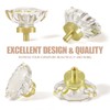 SHINY HANDLES Satin Brass Glass Cabinet Knobs,Clear Crystal Drawer Pulls
