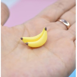 Skyseen 30 Pcs Resin Miniature Banana Simulation Mini Fruit Decor DIY Accessories