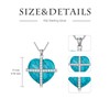 SHINYKEND Turquoise Heart Necklace with Cross for Girls Women, 925