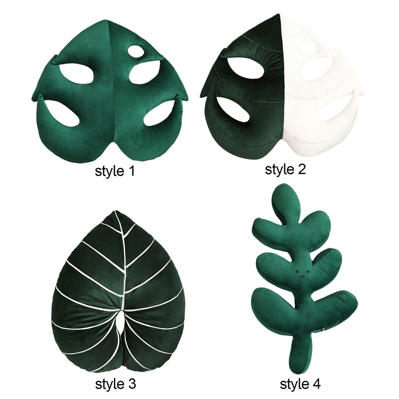Turtle Back Bamboo Sofa Pillow Cushion Leaf Shaped Throw Pillow