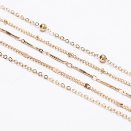 Anklets for Women 14K Gold Silver Plated Ankle Bracelets Trendy Waterproof Boho Anklets Adjustable Dainty Cute Beaded Non Tarnish Summer Beach Jewelry (Gold Style A)