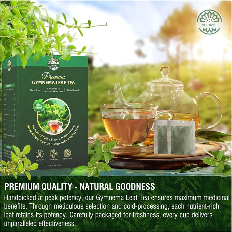 Premium Gymnema Sylvestre Tea – 120 Non-GMO Herbal Tea Bags