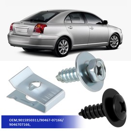 eMagTech 50Pcs Engine Under Cover Retainer Clips Mudguard Door Bumper Panel Fastener Screw 9015950311 9046707166 Compatible with Toyota Avensis