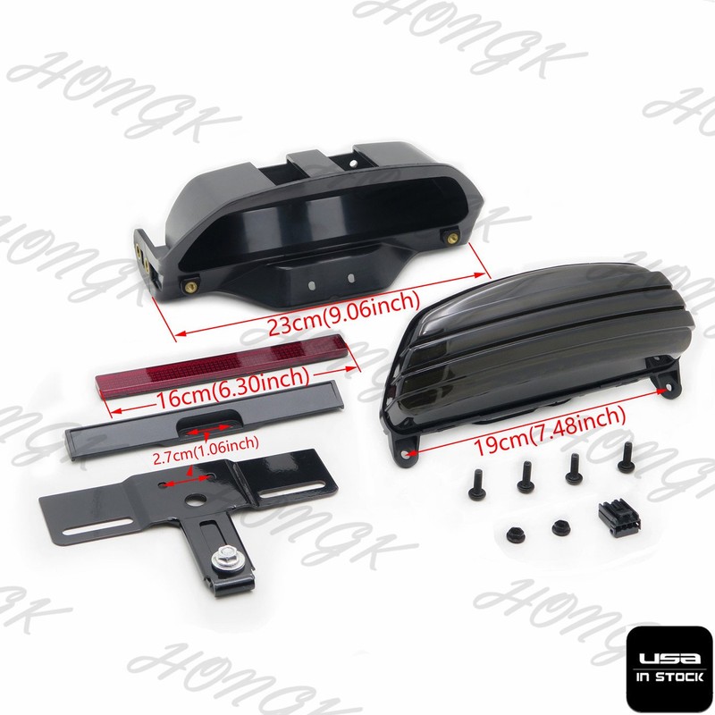 HONGK- US Smoked Tri-Bar Wide Fender LED Tail Light Bracket