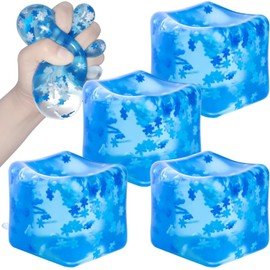 TAGNEFLOR Cubos con Relleno de Gel 4 Pack,Cubos Suaves a presión,Juguete Sensorial para Aliviar el Estrés y Ansiedad,para Aliviar el Estrés y Ansiedad,Regalo Pop It para Niños y Adultos(Cubo-C)