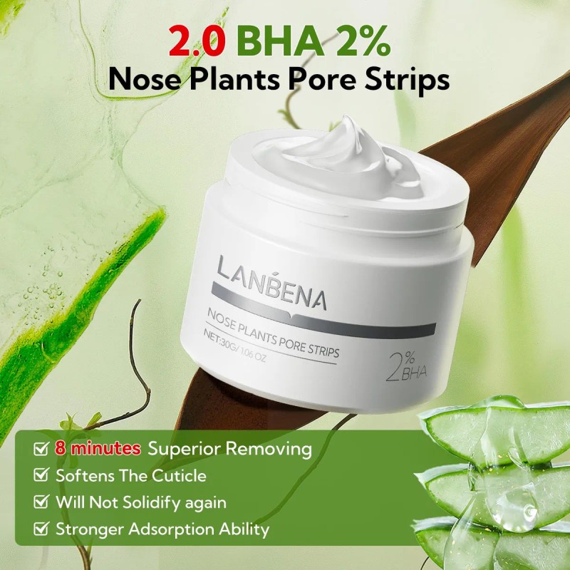 Tiras Limpiadoras Poros Lanbena 2.0, 60pcs - Mascarilla