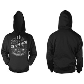 My Life Gladbach Men and M1 Football Ultras Gift Front Men's Hoodie - Black , size: 4xl