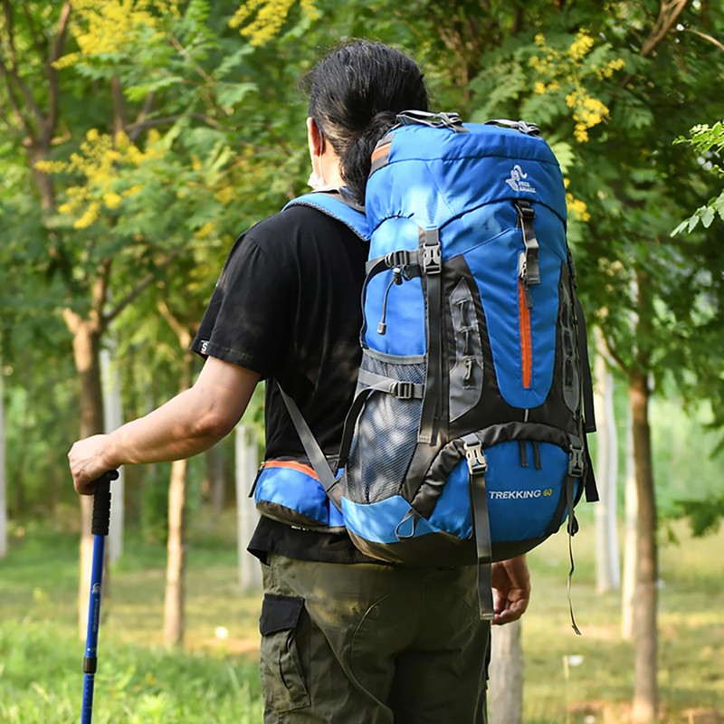 Bseash 60L Hiking Camping Backpack with Rain Cover, Waterproof Large