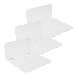 TEHAUX 3pcs Clear Acrylic Floating Wall Shelf for Cameras and Speakers Durable Mount Bracket Easy Installation Modern Design for Decor