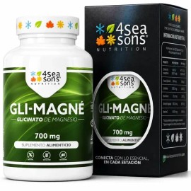 Gli Magné Glicinato Magnesio 700 Vitamina Suplemento Alimenticio Fórmula Avanzada Alta Pureza Vegano Gluten Azúcar Soya 120 Cápsulas