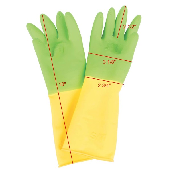 2 Pairs of Child Latex Rubber Re-usable Gloves - Great Value and Quality ! for Ages 3-5 Years (Average Sized Child)
