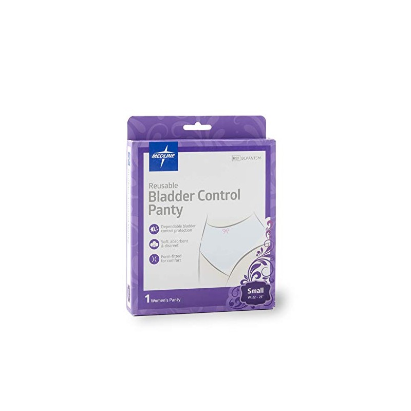 Medline Reusable Bladder Control Women's Panty, Small (22-25 Inches), Dependable