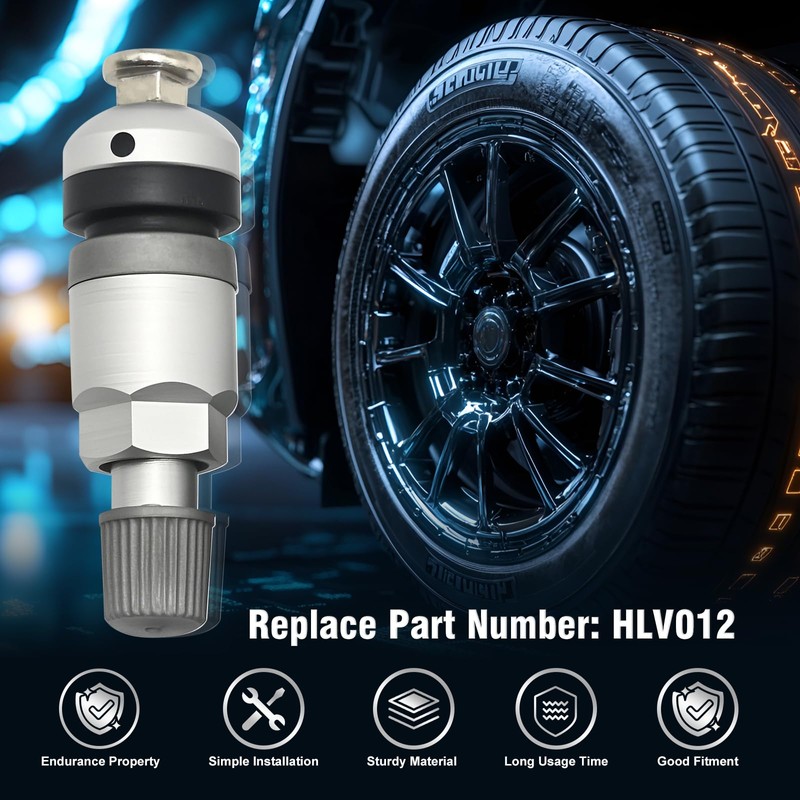Ollanoos 4Pcs HLV012 TPMS Clamp-in Valve Stem, Replacement for Ford
