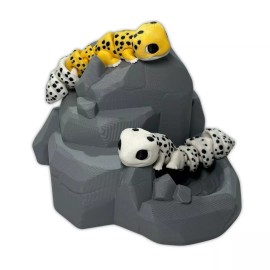 Unbranded 3D Printed Gecko Baby White Snow Leopard Articulated Fidget Cute Gift Desk Pet