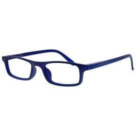 OPULIZE Ted Reading Glasses 2 Pack Narrow Lightweight Frame Matt Navy Blue Womens Scratch Resistant Spring Hinges RR17-3 +3.00