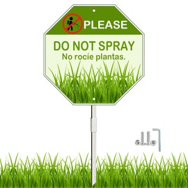Do Not Spray Signs with Stake,No Spray Yard Sign,Reflective Rust Free Aluminum, UV Protected, Weatherproof, Outdoor -10 x 28 inches