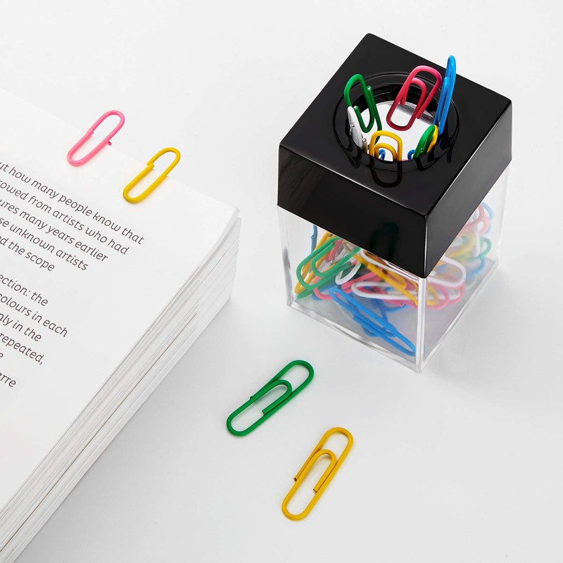 Outus 4 Pieces Magnetic Paper Clip Dispenser Holder Paperclip Dispenser