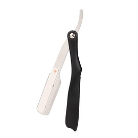 Men's Manual Shaver, Portable Shaver With ABS Plastic Handle And Stainless Steel Blade Head, Without Blades, Professional Shaving Tool For Men's Home and Travel - Color: silver & black, Specification: one-size