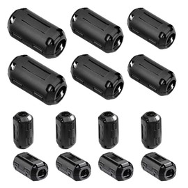 Aiqeer Ferrite Ring Cores Set, Ferrite Toroidal Core Cable Clip, RFI EMI Interference Filter Ferrite Filter, Folding Ferrite Core (3.5 mm, 5 mm, 7 mm, 9 mm, 13 mm Inner Diameter)