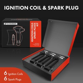 A-Premium Set of 6 (Black) Ignition Coil Pack and Iridium Spark Plugs Compatible with Jeep Grand Cherokee 2011-2015, Wrangler 2012-2017 & Dodge Grand Caravan 2011-2020, V6 3.6L