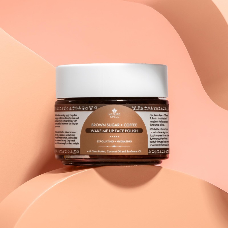 Nature Spell Brown Sugar & Coffee Exfoliating Face Scrub, Gently