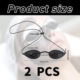 Pack of 2 Eye Protection Solarium Glasses, Red Light Glasses, UV Protective Glasses, Red Light Lamp, Black with Professional Protection for Laser and UV Infra, Cosmetic Institute and Home Use
