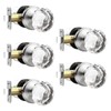 Lepushom 5 Pack Crystal Door Knobs Interior, Elegant Satin Nickel