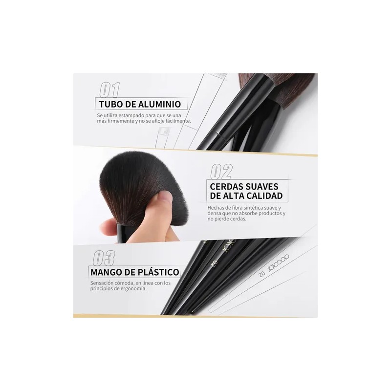 Juego De Brochas De Maquillaje Profesional Docolor, 30 Pieza Color