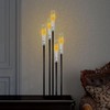 Black Taper Candle Holders for LED Candles Metal 5 Arms